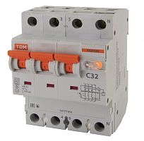 Выключатель автоматический дифференциальный АВДТ 63S 3п+N 40А C 100мА тип AC | код. SQ0202-0046 | TDM 